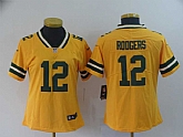 Women Nike Packers 12 Aaron Rodgers Gold Inverted Legend Limited Jersey,baseball caps,new era cap wholesale,wholesale hats